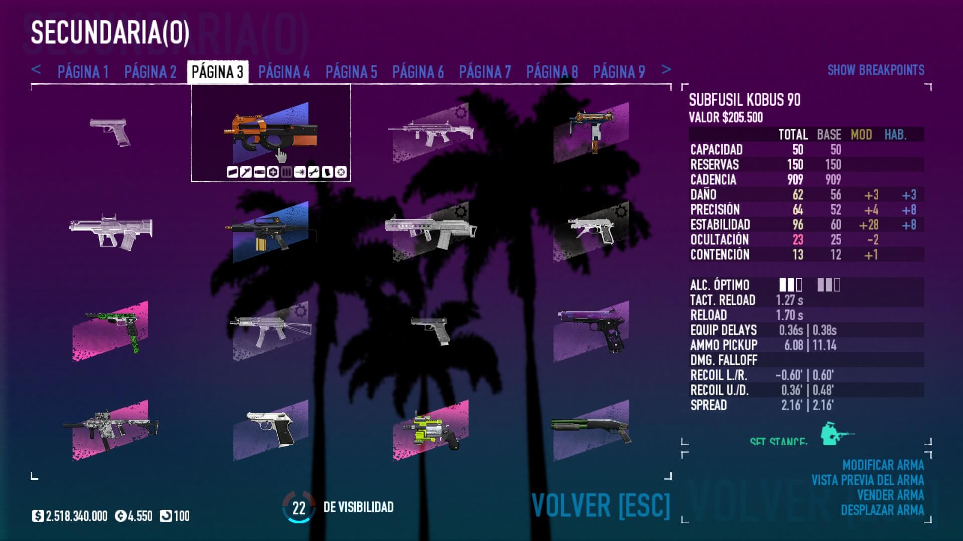 armas secundarias